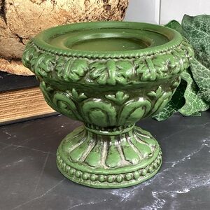 Vintage Mid Century Ceramic Pillar Candle Holder Urn Style, Japan 4.5" X 4"